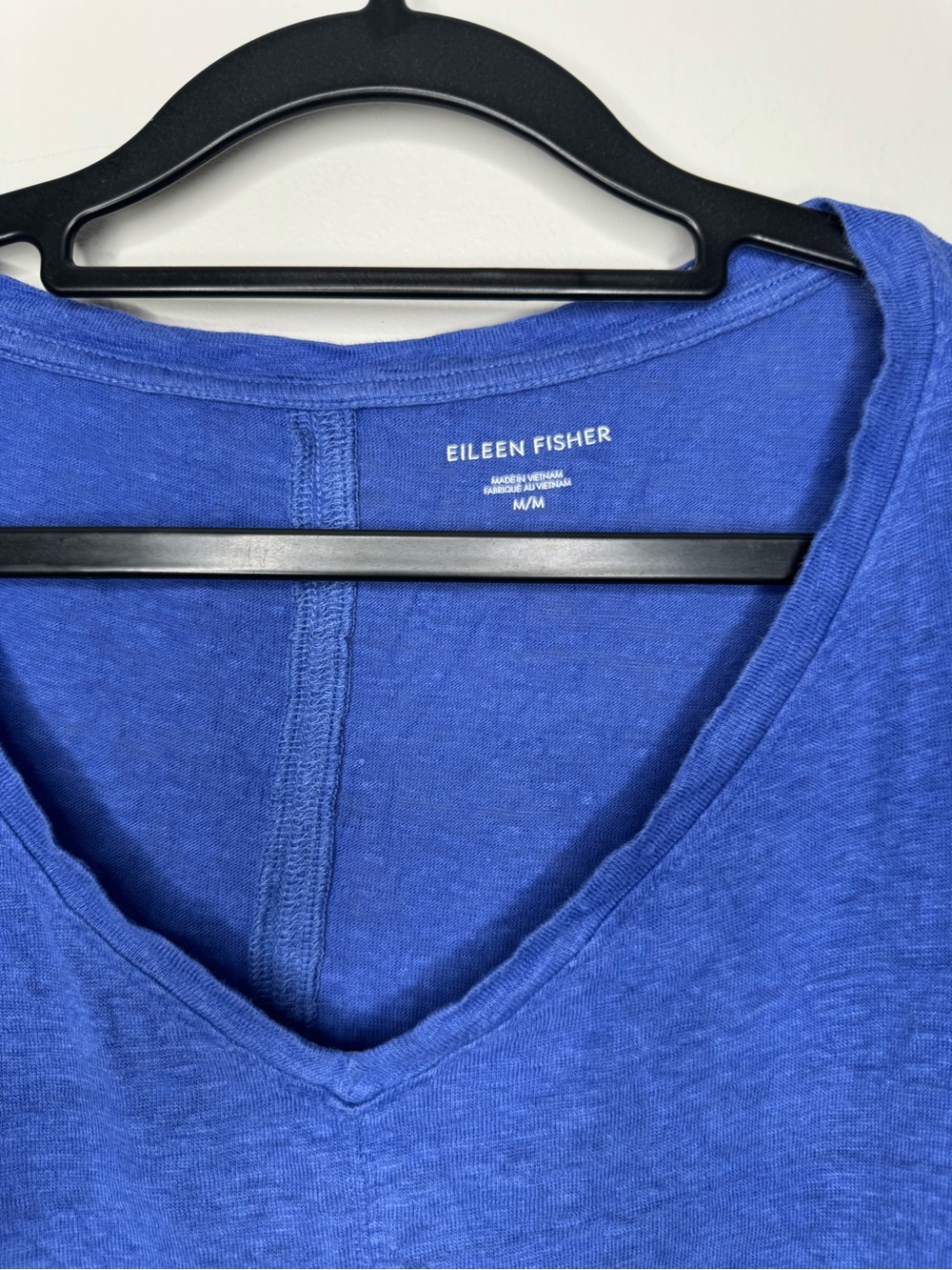 Eileen Fisher Organic Linen Jersey V-Neck Tee beach minimalist Lagenlook costal - Picture 5 of 6